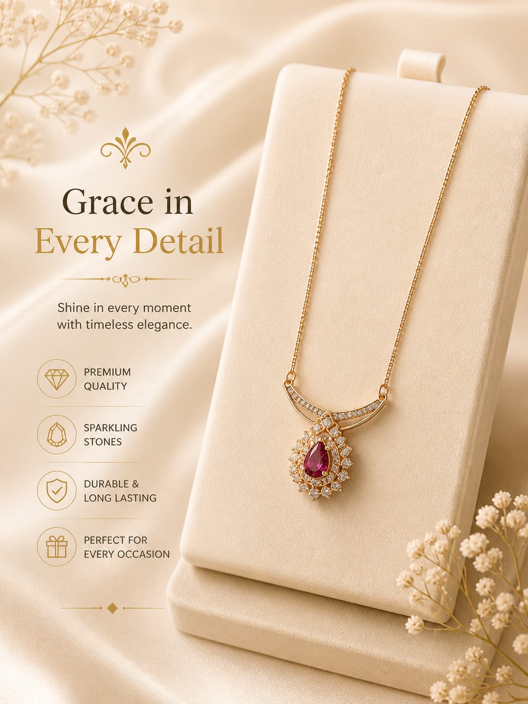 Royal Ruby Grace Pendant Necklace