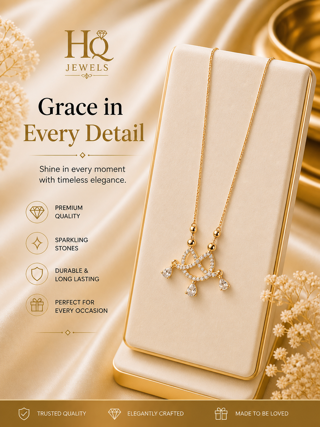 Elegant Crystal Charm Pendant Necklace