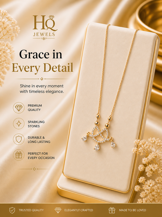 Elegant Crystal Charm Pendant Necklace