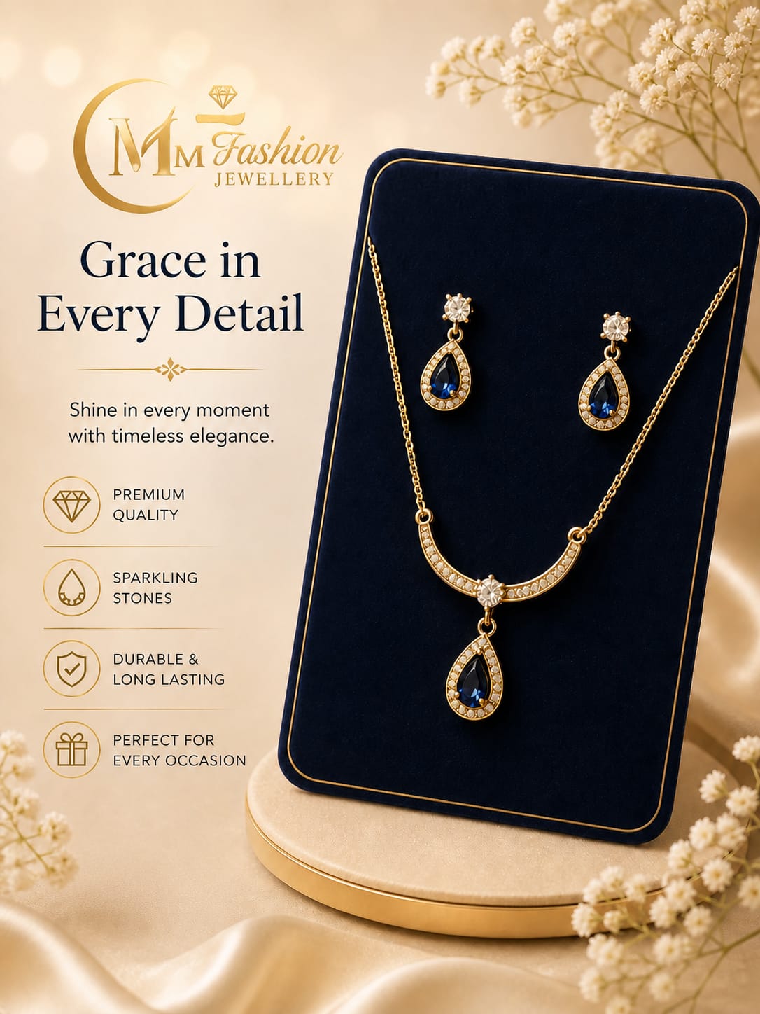 Royal Sapphire Elegance Necklace Set
