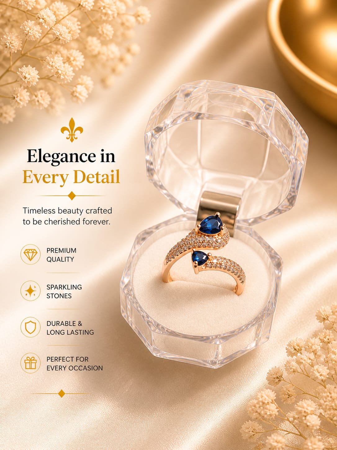 Twin Sapphire Elegance Ring